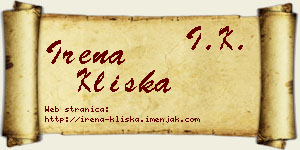 Irena Kliska vizit kartica